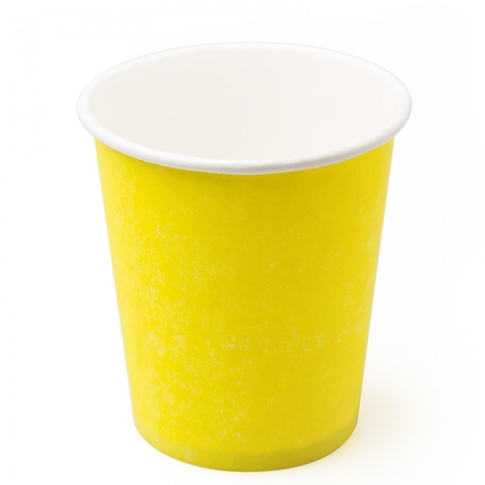 Стакан бумажный 0,25л д/горячих напитков желтый 50 шт/уп 1000шт/кор